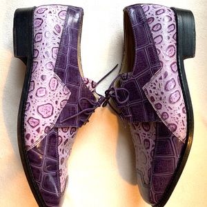 Men’s Fortune Plum Wing tip dress shoes in Croc
